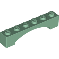 Lego kostka (kostička) most oblouk 1x6, pískově zelená (6199996)